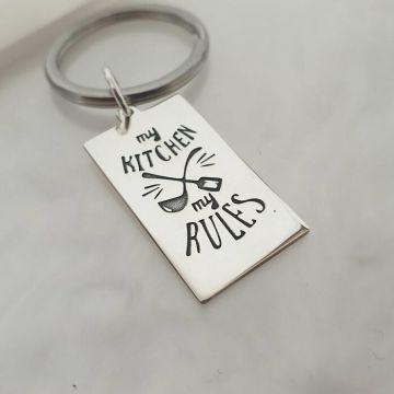 Breloc personalizat - Bucatar sef - Argint 925 - inel otel inoxidabil
