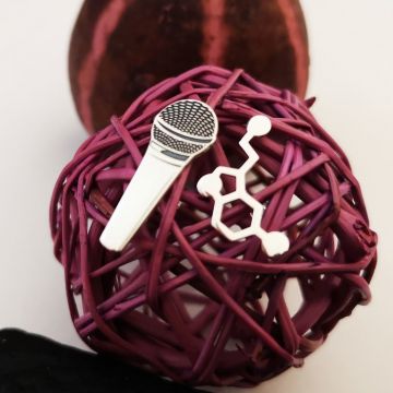 Cercei asimetrici - Microfon si Serotonina - Argint 925, surub