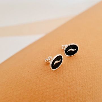 Cercei Boabe de Cafea - Argint 925, surub