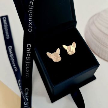 Cercei Bulldog - Aur Galben 14K - inchidere surub