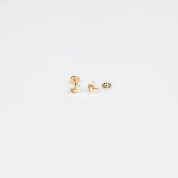 Cercei copii/bebe - Model inima - Aur Galben 14K - Inchizatoare sigura si confortabila cu filet