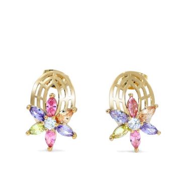 Cercei - Flower Web - placati cu aur 18K