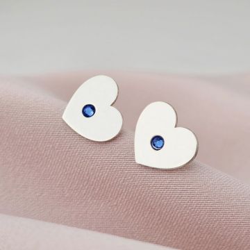 Cercei inima - model cu cristal Swarovski - Argint 925 - inchidere surub