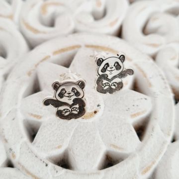 Cercei Panda - Argint 925, surub