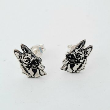 Cercei personalizati - Ciobanesc Malinois - Argint 925 - inchidere surub