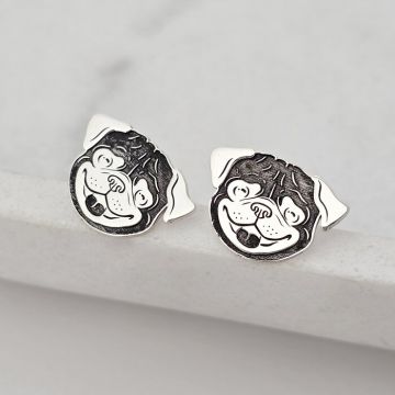 Cercei Pug - Argint 925 - inchidere surub