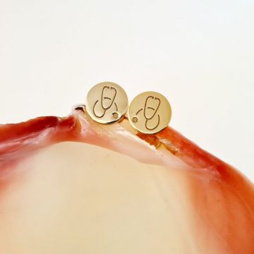 Cercei Stetoscop - Argint 925 placat cu Aur 18 K, surub