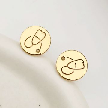 Cercei Stetoscop - Argint 925 placat cu Aur 18 K, surub