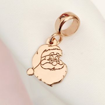 Charm personalizat Craciun - Mos Craciun - Argint 925 placat cu Aur roz 18K