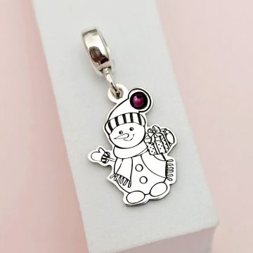 Charm personalizat Craciun - Om de zapada - Argint 925 - cristal Swarovski