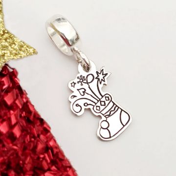 Charm personalizat Craciun - Soseta - Argint 925