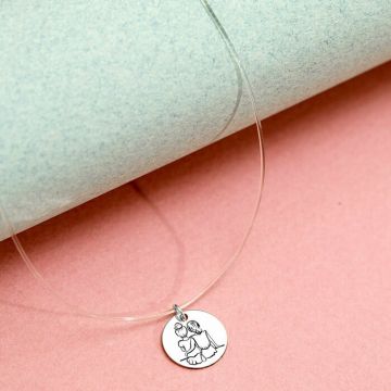 Choker cu banut personalizat - Argint 925 - Lant silicon