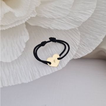 Inel cu snur reglabil - Inima mea - Aur Galben 14K