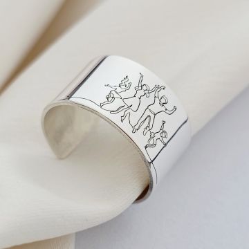 Inel personalizat - Familie bucuroasa - model lat - Argint 925