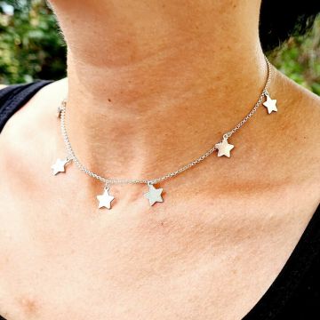 Lantisor 7 stelute - Model Choker - Argint 925