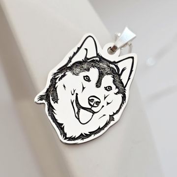 Lantisor cu pandantiv Husky - Argint 925