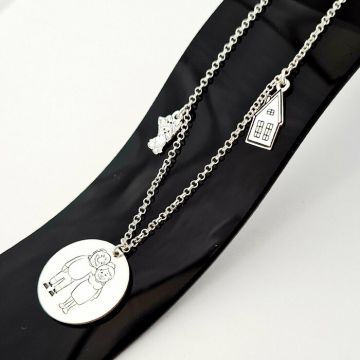 Lantisor personalizat - 3 Elemente - Amintiri din copilarie - Argint 925