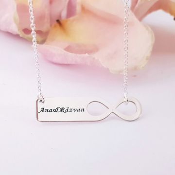 Lantisor personalizat - Te iubesc la infinit - Argint 925