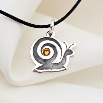 Pandantiv Melc - Argint 925 - cristal Swarovski