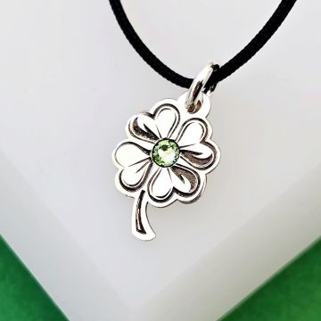 Pandantiv Trifoi cu 4 foi - Argint 925 - cristal Swarovski