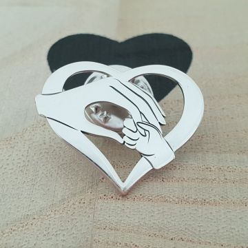 Pin Inima - Ocrotirea mamei - Argint 925