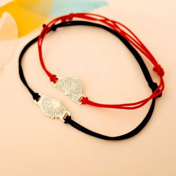 Set 2 bratari - Arbore si radacina - Aur Galben 14k - snur reglabil