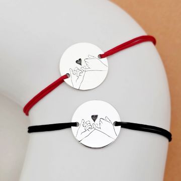 Set 2 bratari - Pinky Promise - Argint 925 - snur reglabil