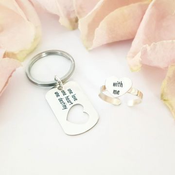 Set bijuterii cuplu - Breloc si Inel - Argint 925