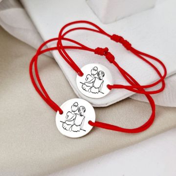 Set Cadou 2 bratari surori / prietene - banut din Argint 925, snur reglabil