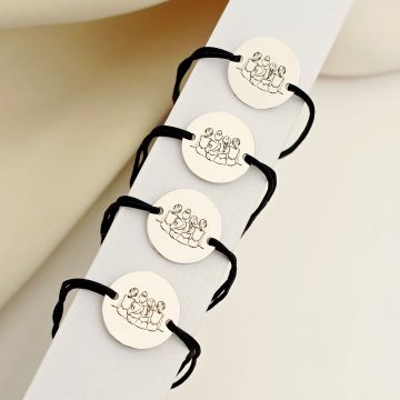 Set Cadou 4 bratari surori / prietene - banut din Argint 925 - snur diverse culori