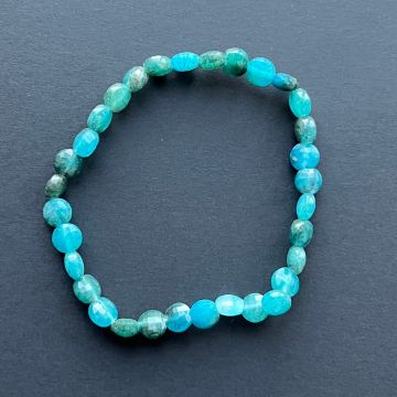 Brățară fațetată apatit discuri rotunde 6x4 mm