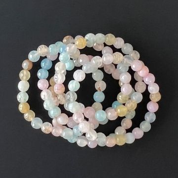 Bratara fatetata agat sfere 8 mm | Pastel