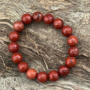 Bratara fatetata jasp rosu 10-11 mm