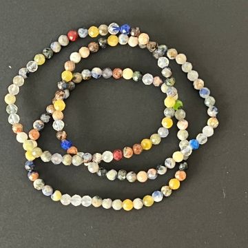 Bratara fatetata sfere colorate 7 chakre 4 mm