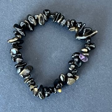 Bratara obsidian auriu chipsuri