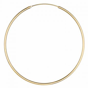 Cercei Creole mari din inox galben auriu, cu sectiune rotunda si diametru de 5 cm