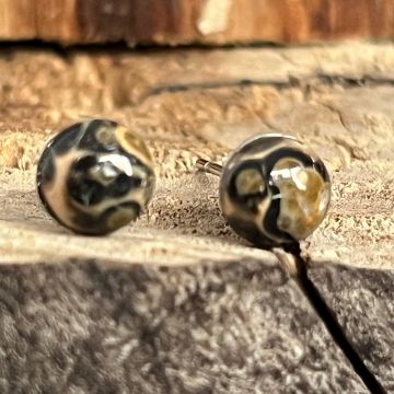 Cercei stud jasp leopard