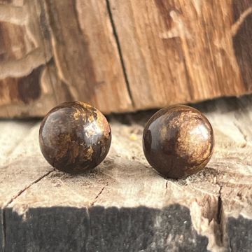 Cercei stud sfere bronzit