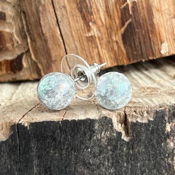 Cercei stud sfere cuart aura CRUSHED