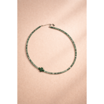 Choker din argint 925 cu jad și cuarț | Giardino - Default Title