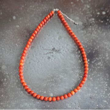 Colier coral portocaliu natural Bloom #127