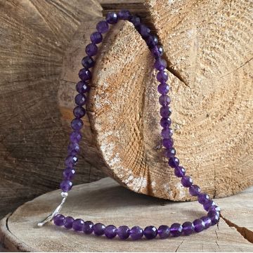 Colier cu ametist natural fatetat Aurora#117