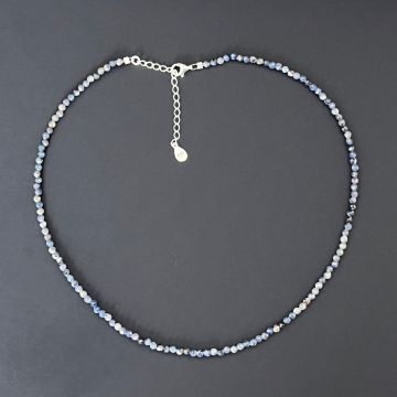 Colier cu safir natural fațetat Eternal Blue#115