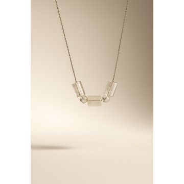 Colier din argint 925 cu cristal de stâncǎ | Clara - Default Title