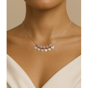 Colier din argint 925 cu cuarț si charmuri | Affetto - Default Title