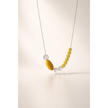 Colier din argint 925 cu jad și cristal de stâncă | Aurea - Default Title