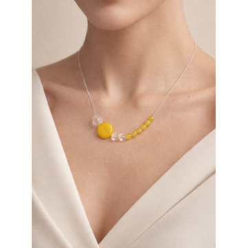 Colier din argint 925 cu jad și cristal de stâncă | Aurea - Default Title