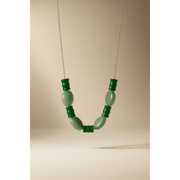 Colier din argint 925 cu jad şi aventurin | Silva - Default Title