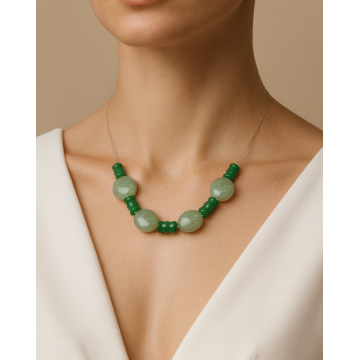 Colier din argint 925 cu jad şi aventurin | Silva - Default Title