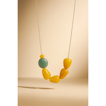 Colier din argint 925 cu jad şi aventurin | Solum - Default Title